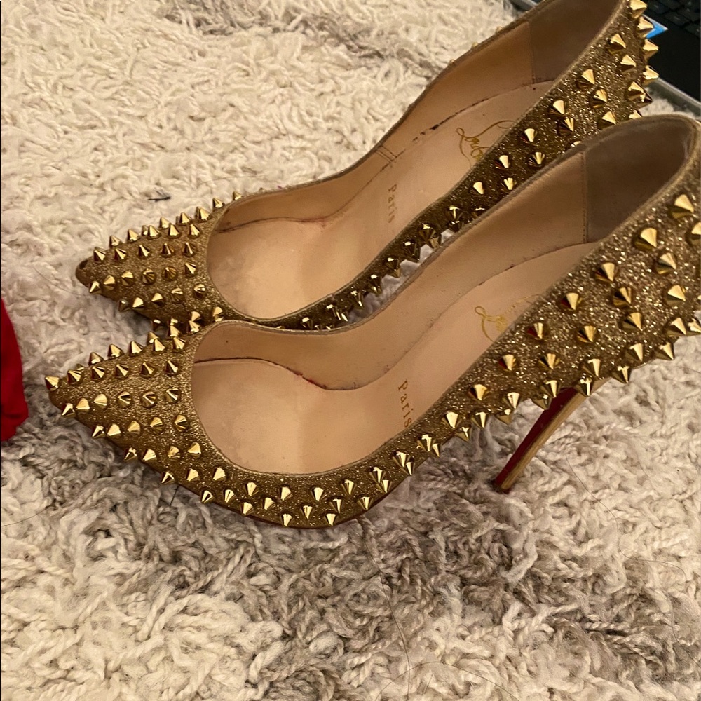 Christian Louboutin Gold Spike heels